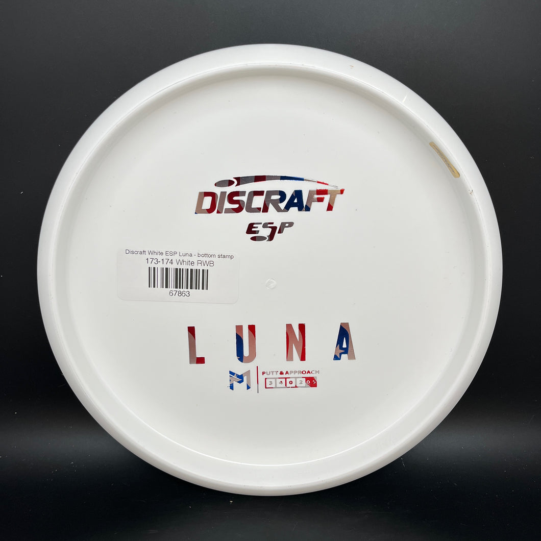 Discraft White ESP Luna - bottom stamp