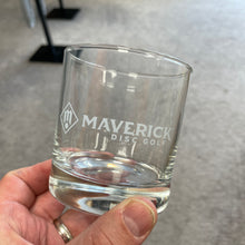 Load image into Gallery viewer, 10oz Heavy Base Rocks Glass Maverick bar logo

