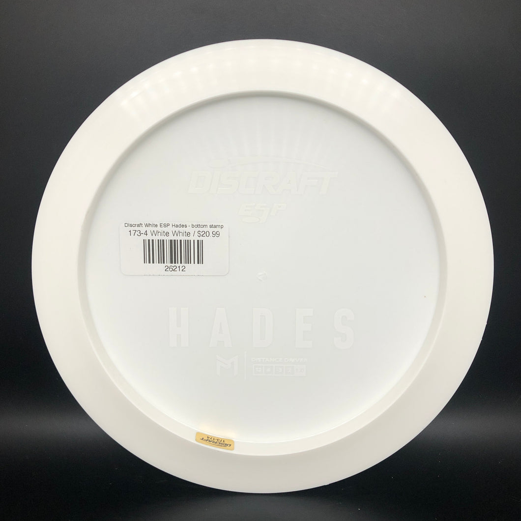 Discraft White ESP Hades - bottom stamp