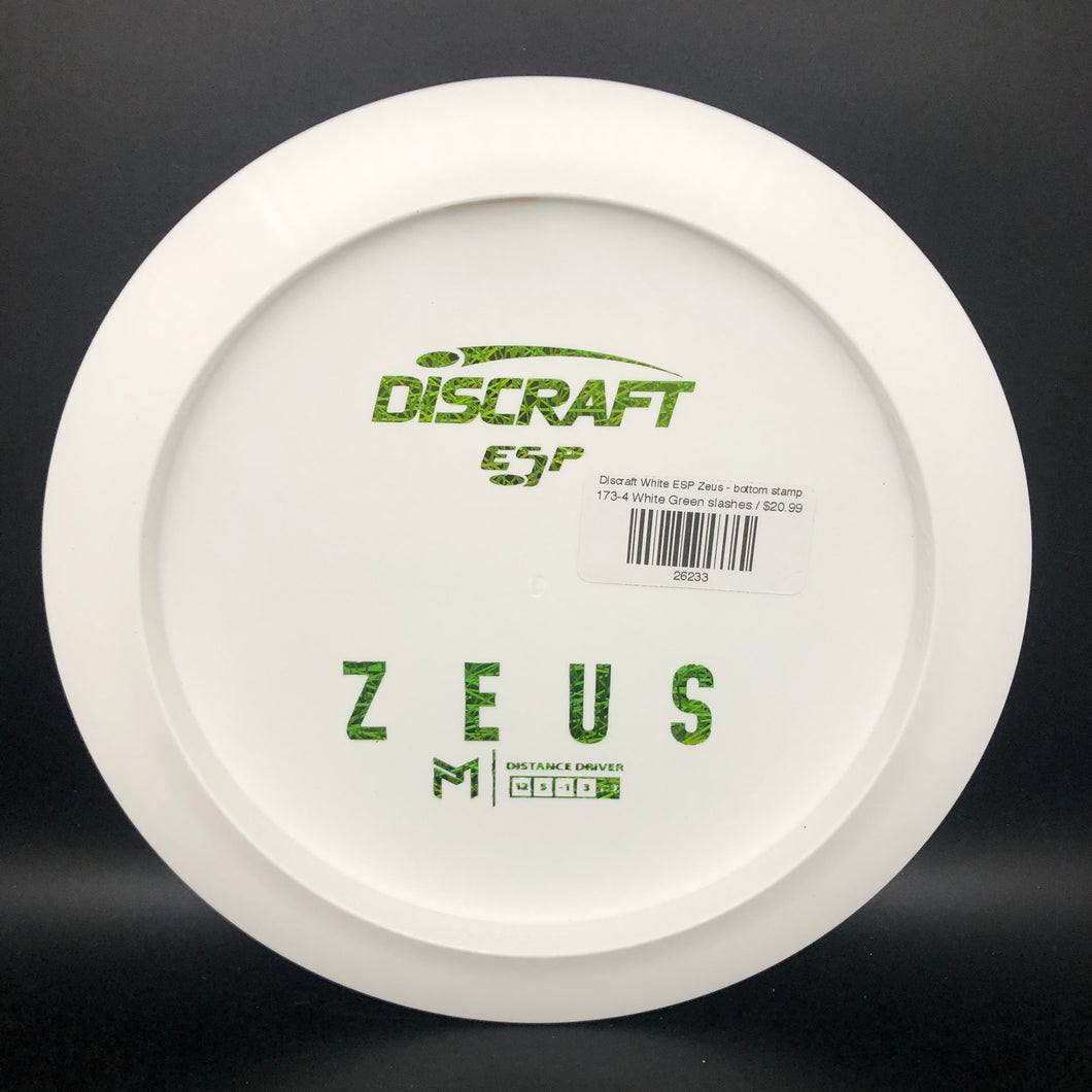 Discraft White ESP Zeus - bottom stamp