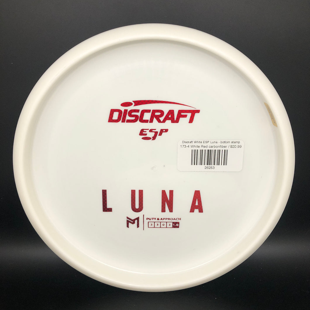 Discraft White ESP Luna - bottom stamp