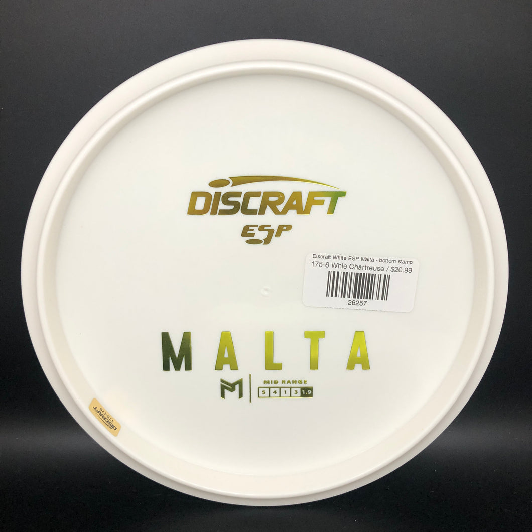 Discraft White ESP Malta - bottom stamp