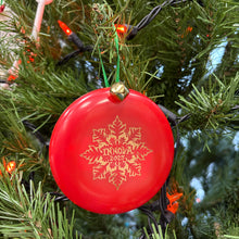 Load image into Gallery viewer, Disc Golf Mini Marker Christmas red ornament Innova snowflake
