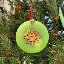 Load image into Gallery viewer, Disc Golf Mini Marker Christmas green ornament Innova snowflake
