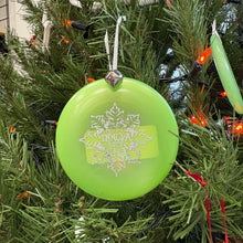 Load image into Gallery viewer, Disc Golf Mini Marker Christmas green ornament Innova snowflake
