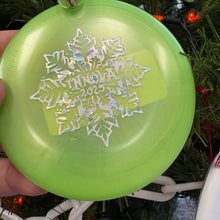 Load image into Gallery viewer, Disc Golf Mini Marker Christmas green ornament Innova snowflake
