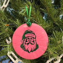 Load image into Gallery viewer, #73 Disc Golf Mini Marker Christmas red ornament green Santa
