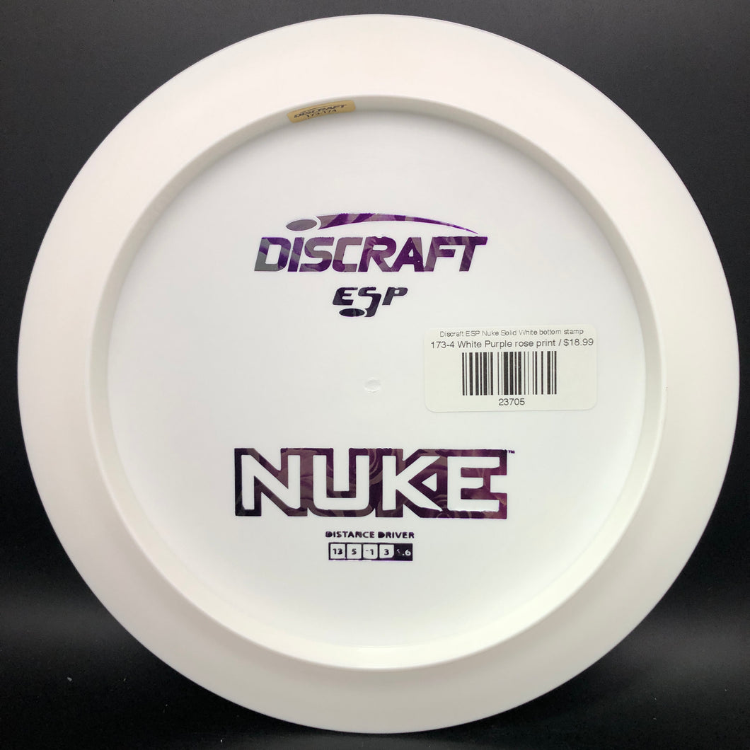 Discraft ESP Nuke Solid White bottom stamp