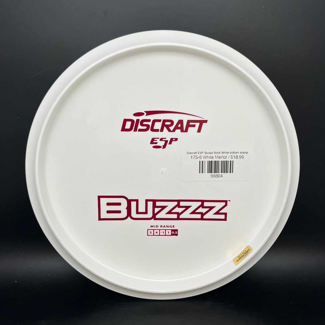 Discraft ESP Buzzz Solid White bottom stamp