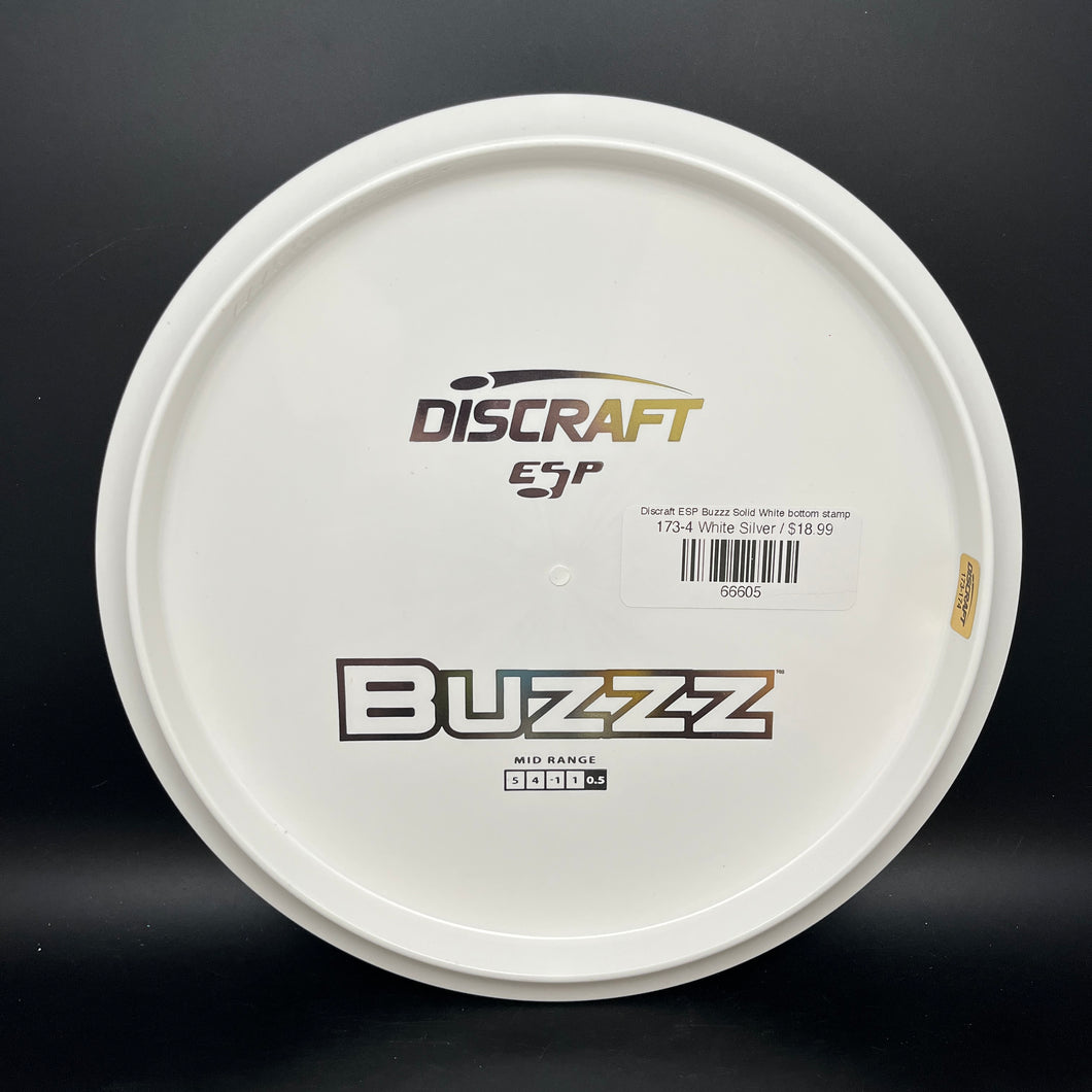 Discraft ESP Buzzz Solid White bottom stamp