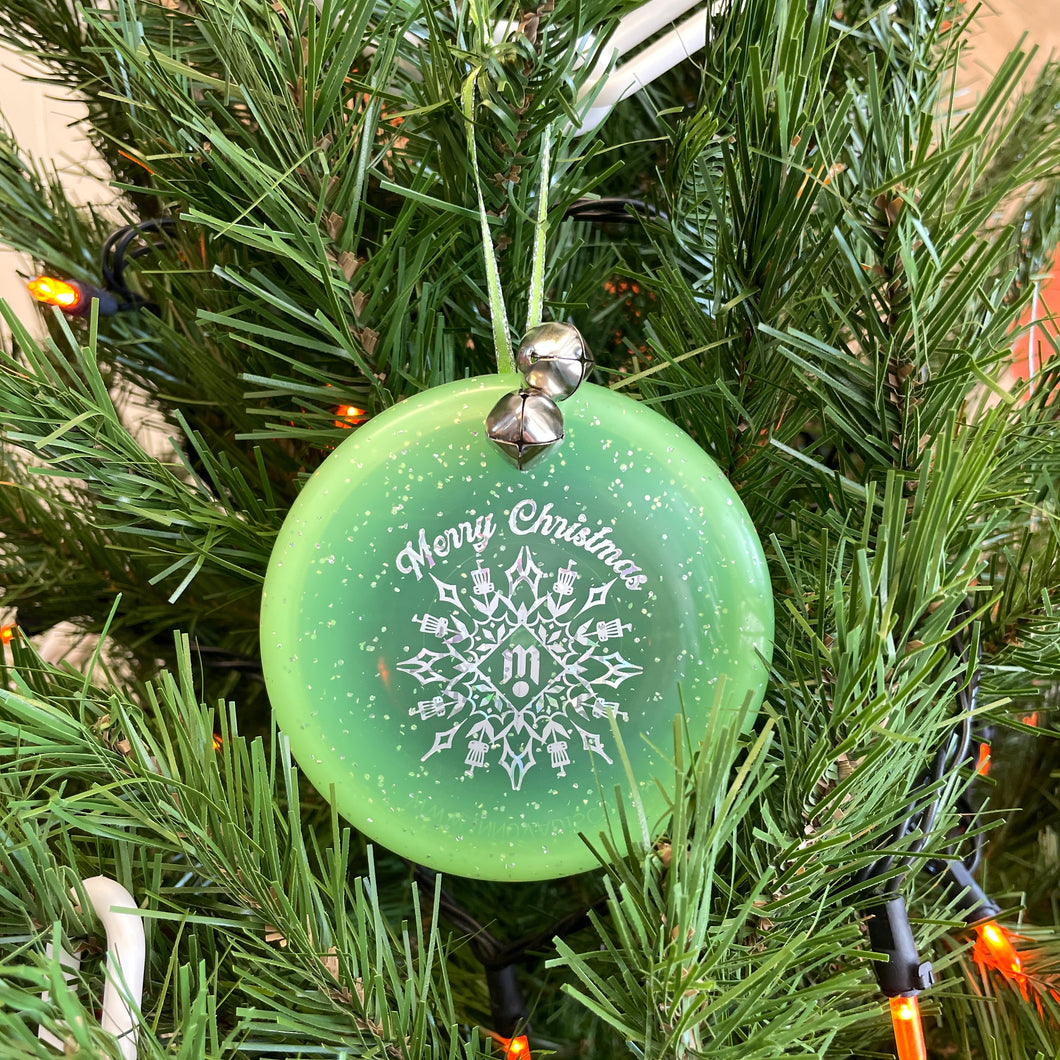 Disc Golf Mini Marker Christmas ornament green Snowflake