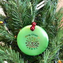 Load image into Gallery viewer, Disc Golf Mini Marker Christmas ornament green Snowflake
