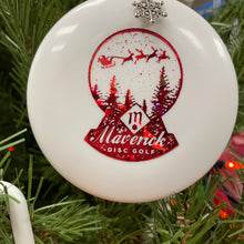 Load image into Gallery viewer, #50 Disc Golf Mini Marker Christmas white ornament
