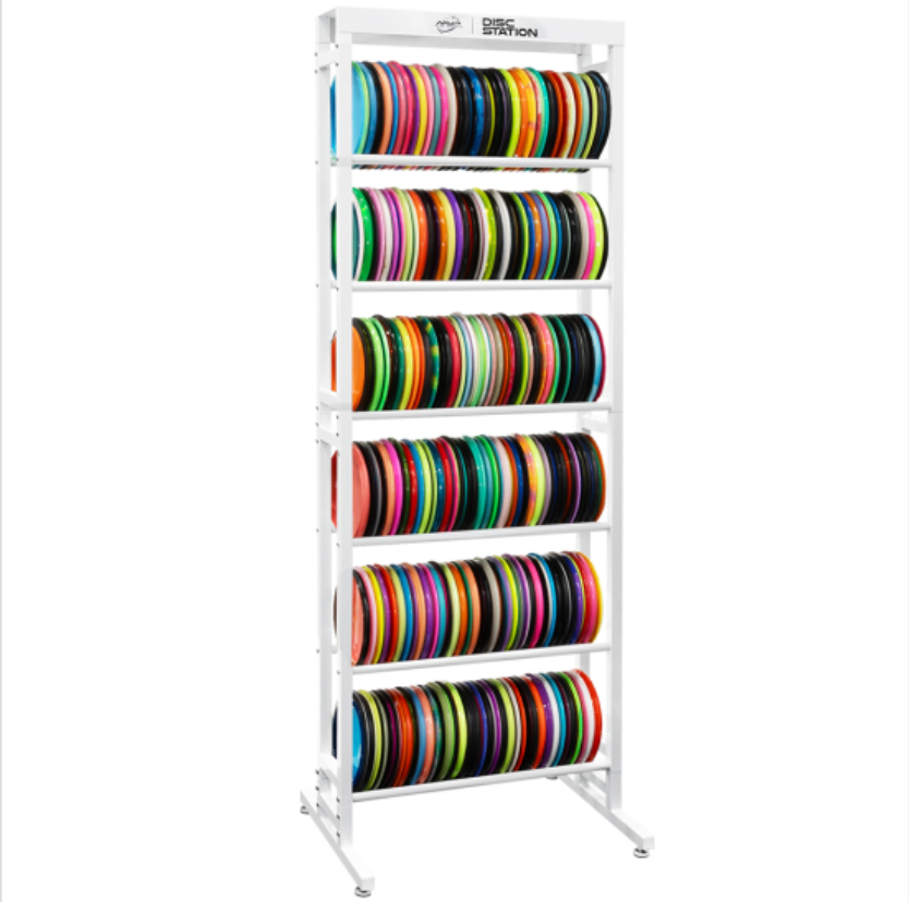 MVP Disc Station VI metal shelving - WHITE