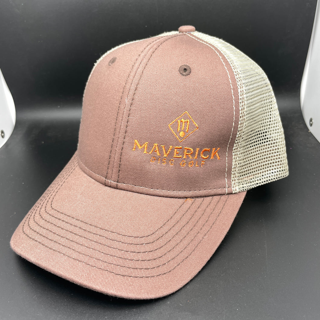 Maverick Disc Golf Curved Bill brown/khaki hat