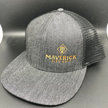 Load image into Gallery viewer, Maverick Disc Golf Flat Bill Snapback black heather hat
