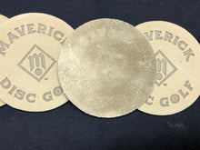 Load image into Gallery viewer, Leather coasters mini markers, Maverick Disc Golf circle stamp

